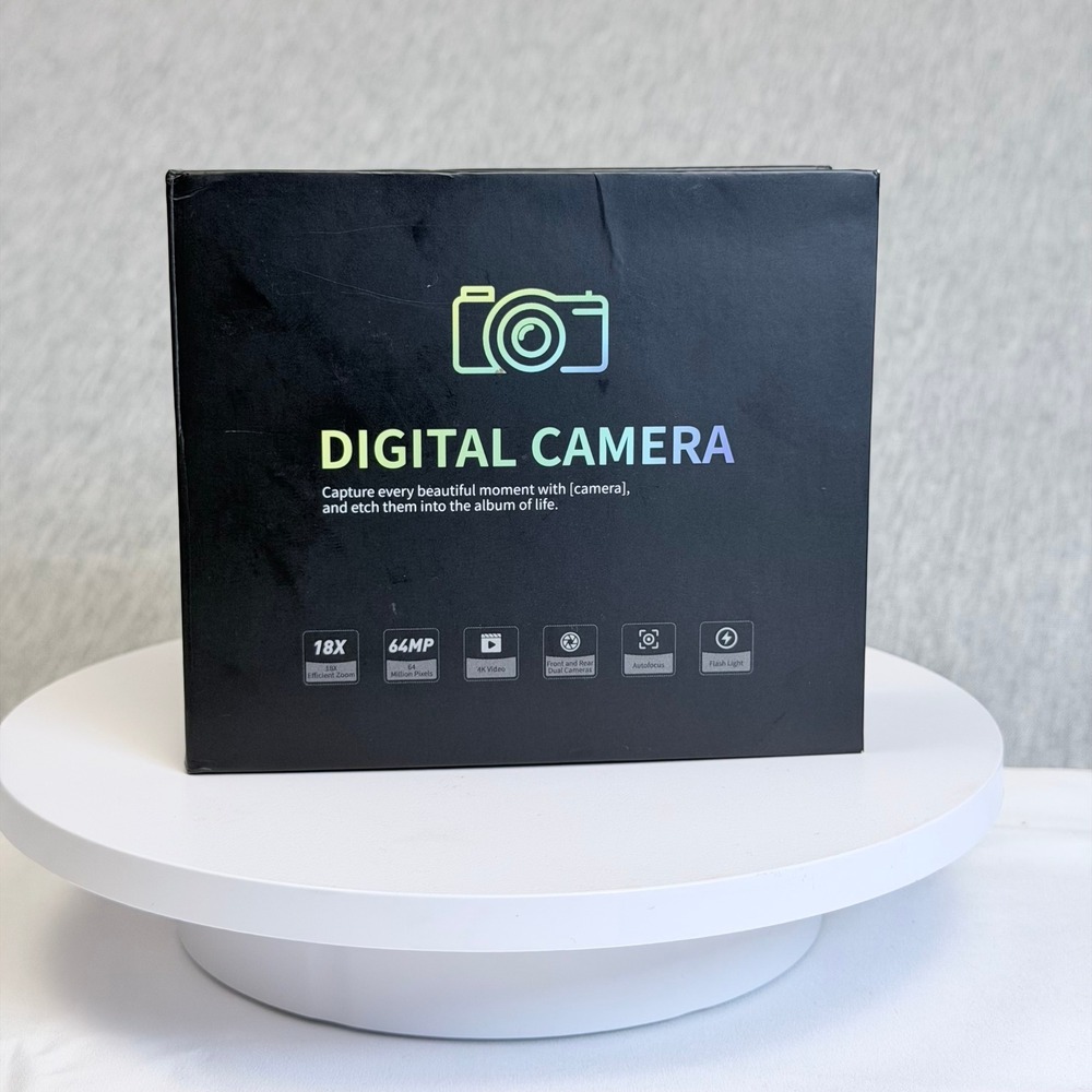 4K Digital Camera 64MP UHD 18X Zoom Dual Lens Autofocus Model K8 Black NEW